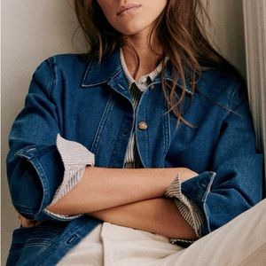 Sezane Will Jacket Chore Coat in Indigo Size M